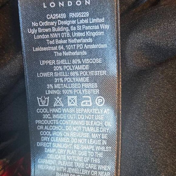 TED BAKER LONDON Audria Mixed Media Long Sleeve Tiered Dress - Picture 6 of 7